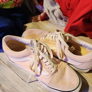Vans Pink Canvas Sneakers Casual Low-Top